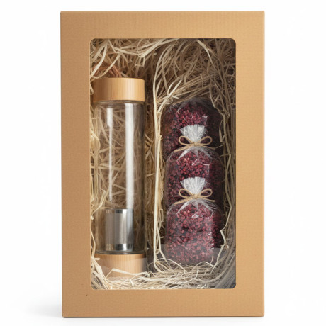 מארז חליטת פירות יער ובקבוק חליטה