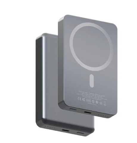 פאוור בנק מתכת וזכוכית 10,000mAh משולב מטען אלחוטי 15W