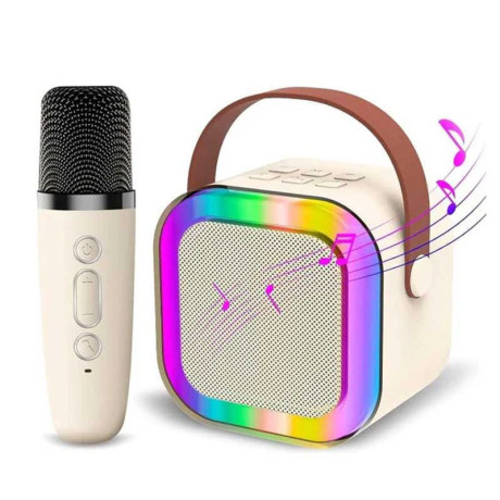 בידורית קריוקי עם מיקרופון