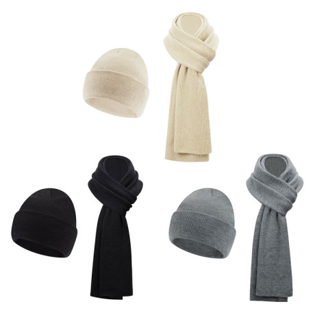 סט צעיף וכובע גרב