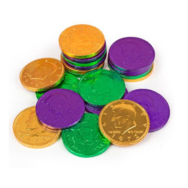 מטבעות שוקולד בנייר צבעוני