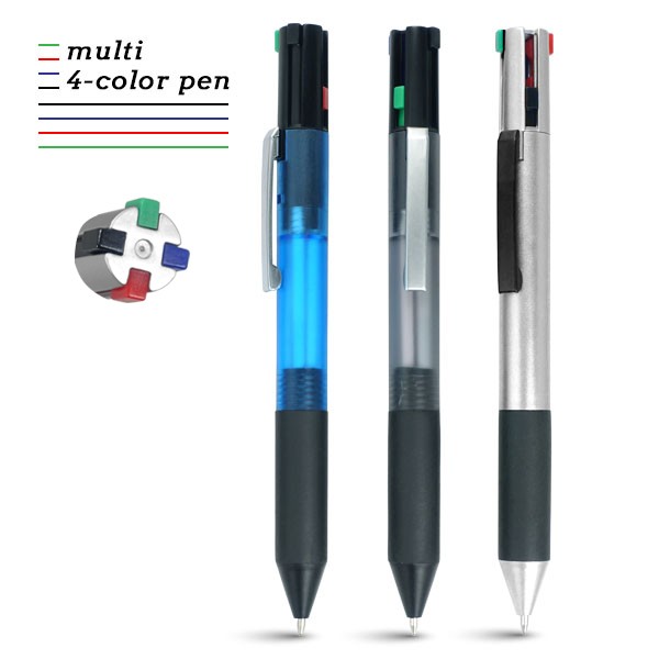 עט פטנט מעוצב עם 4 מילויים וראשי דיו בצבעים שונים